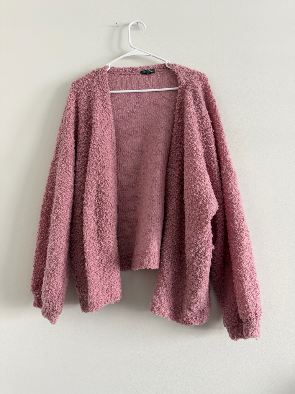 wild fable Dusty Rose Bouclé Open-Front Cardigan